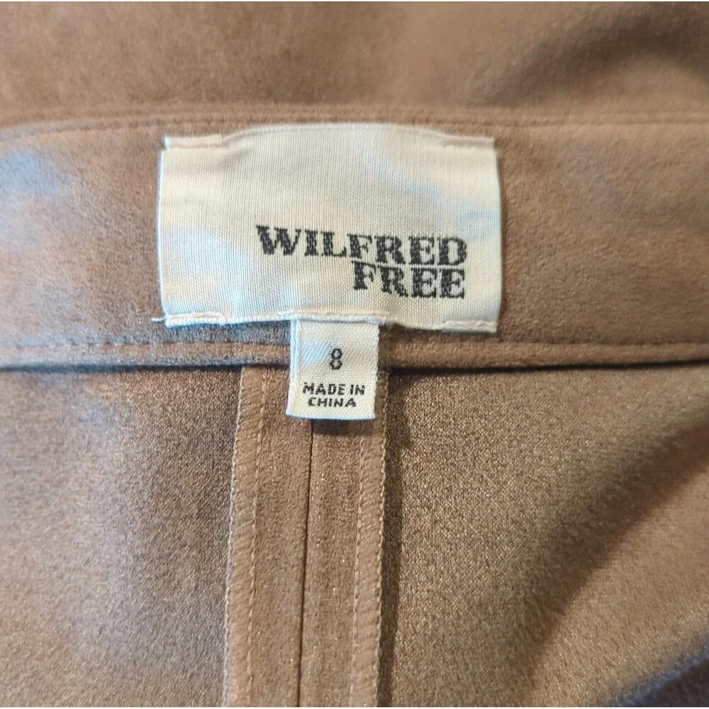 Aritzia Wilfred Free Centimela Button Front Faux Suede Skirt Womens 8 Brown